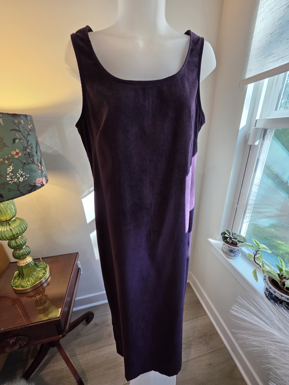 Jessica Howard Plum Sleeveless Maxi Dress with Scoop Neck Size M/L 90s Lagenlook - Picture 13 of 16
